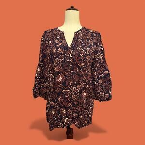 Gloria Vanderbilt Women’s Floral Print Tunic Top V-Neck